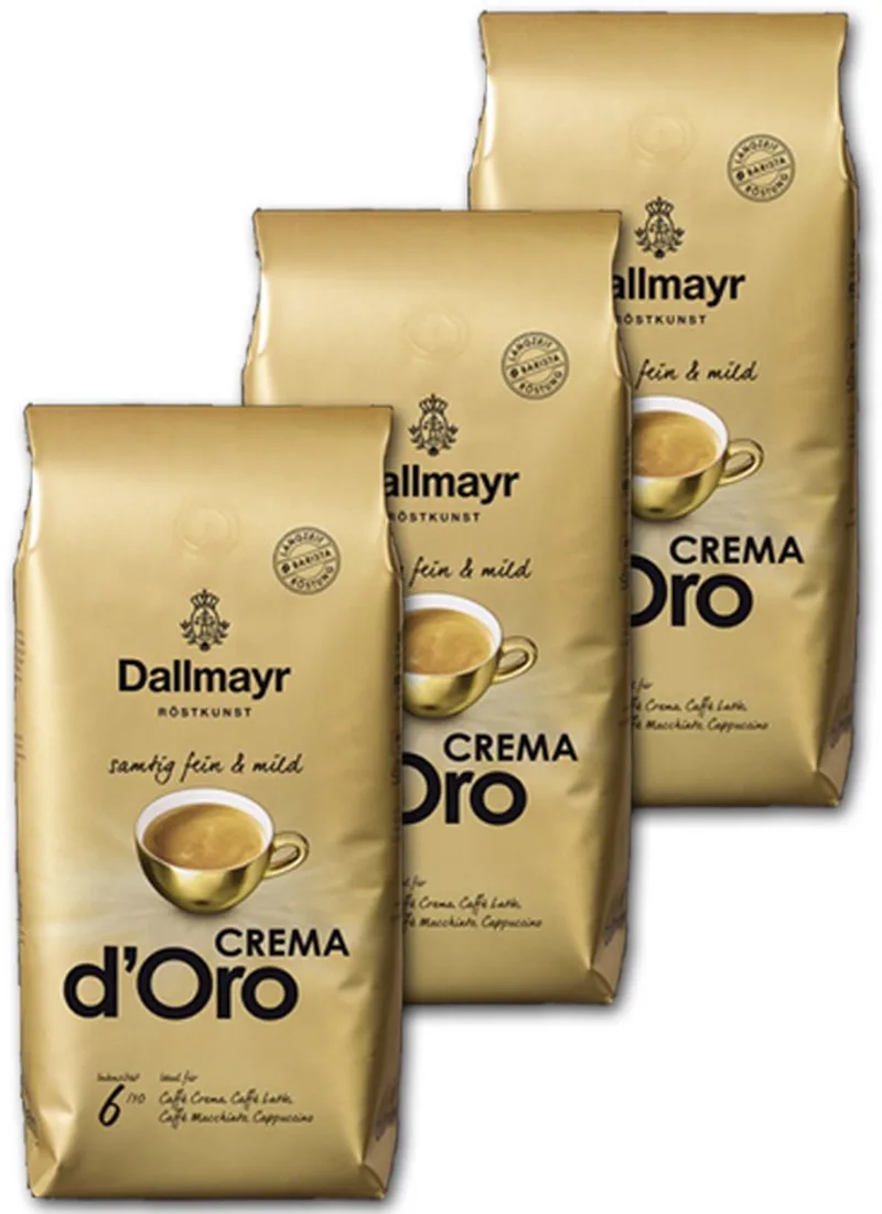 Crema d'Oro - koffiebonen - 3 x 1 kg van Dallmayr – productfoto