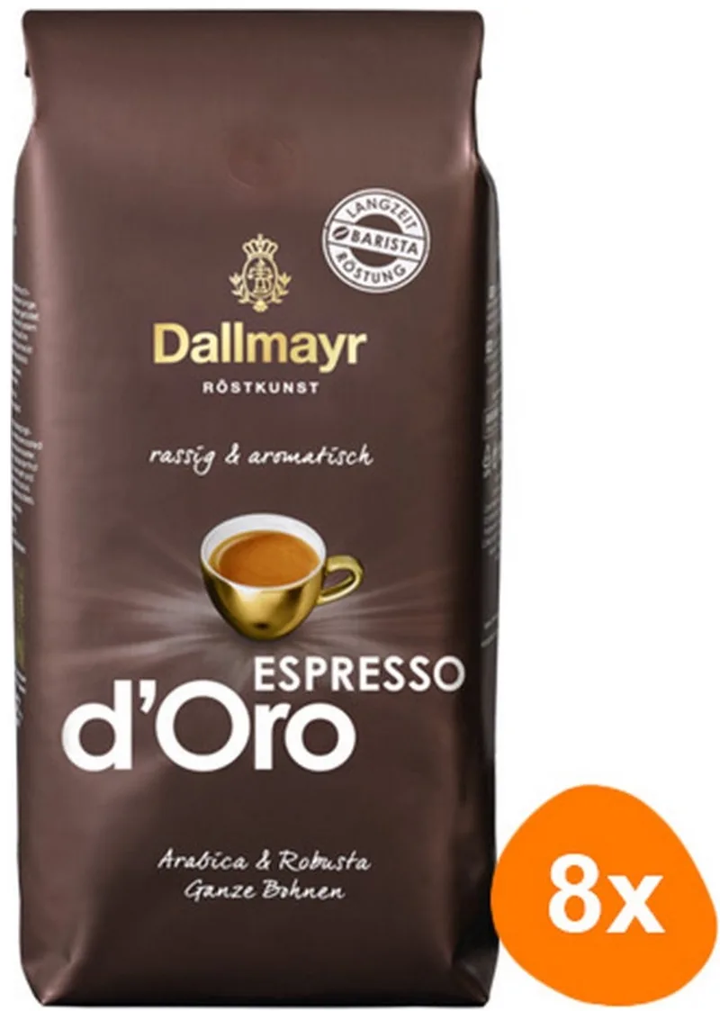 Espresso d'Oro Bonen - 8x 1kg van Dallmayr – productfoto