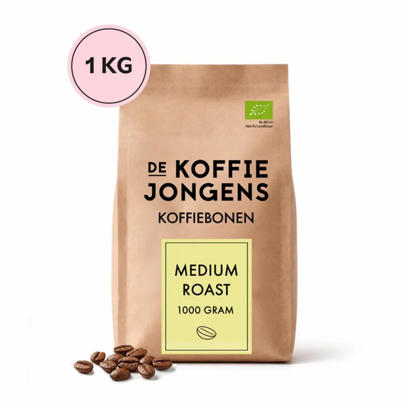 Medium Roast - 100% biologische koffiebonen - 1 kilo van De Koffiejongens – productfoto