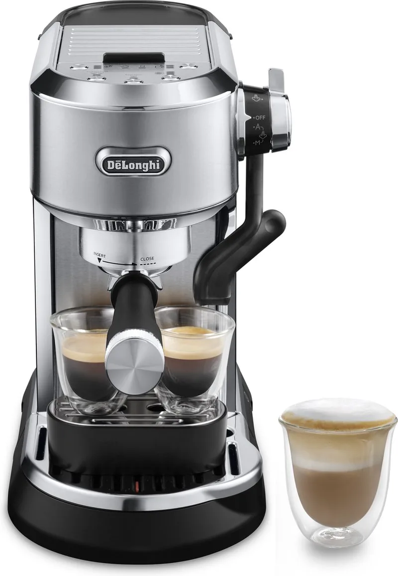 Dedica Maestro Plus EC950.M - Pistonmachine - Auto LatteArt - Automatische melkopschuimer van De'Longhi in Metal – productfoto
