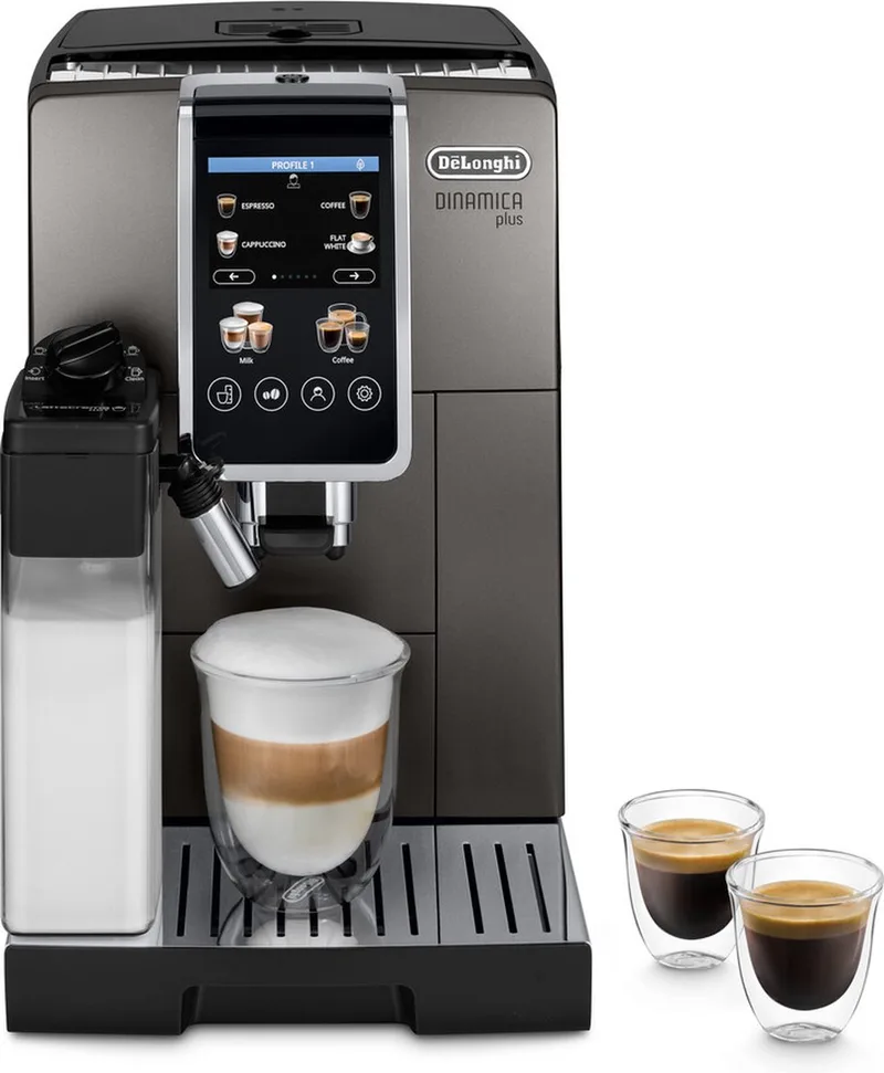 Dinamica Plus ECAM380.95.TB – Volautomatische Espressomachine by De'Longhi in Titanium black – product photo 1 of 3