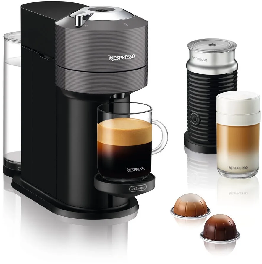 ENV 120.GYAE Nespresso Vertuo Next Kapsel-Automat dark grey fra De'Longhi i Grå – produktbillede
