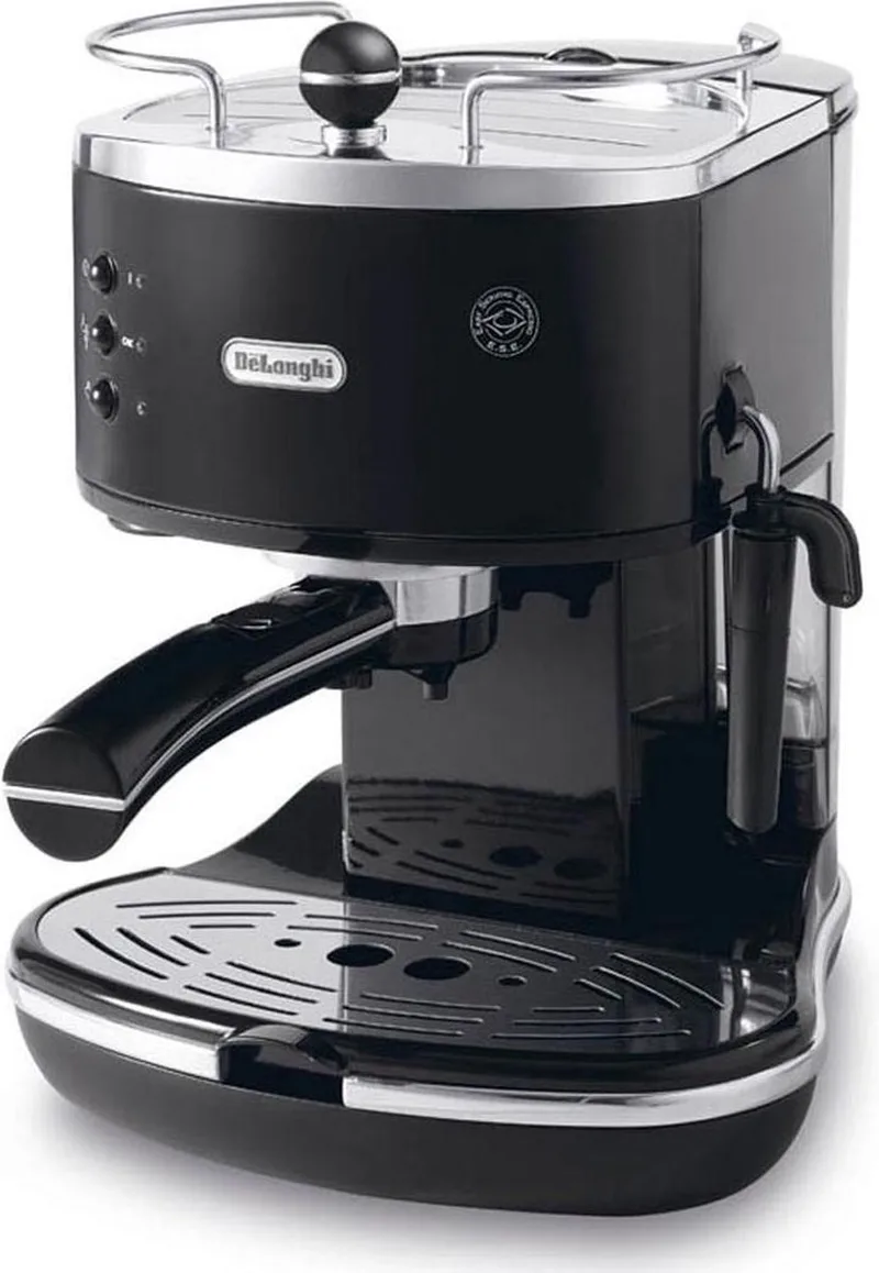 Icona Vintage ECOV311.BK Handmatige Espressomachine - Zwart by De'Longhi in Zwart zilver – product photo