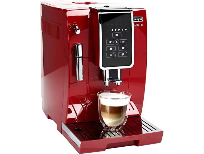Kaffeevollautomat Dinamica ECAM 358.15.R, Sensor-Bedienfeld, Milchaufschäumdüse, 300 g Bohnenbehälter, automatische Reinigung von De'Longhi – Produktfoto