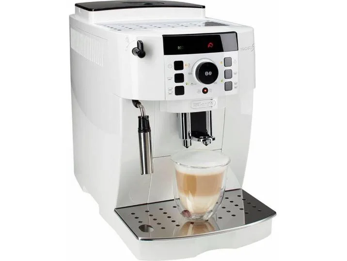 Kaffeevollautomat Magnifica S ECAM21.118.W - Milchaufschäumdüse für Cappuccino, Weiß, Einfache Bedienung, automatische Reinigung, Kegelmahlwerk (13-stufig) von De'Longhi – Produktfoto