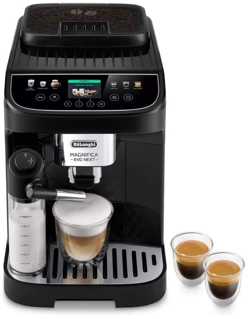 Magnifica Evo Next - volautomatische espressomachine met LatteCrema Hot melksysteem en kleurendisplay - ECAM310.60.B by De'Longhi in Black – product photo