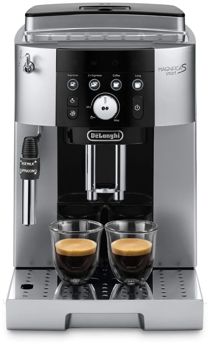 Magnifica S Smart ECAM250.23.SB - Volautomatische espressomachine met 4 one-touch recepten en melkstoompijpje - Zilver/zwart van De'Longhi in Zwart – productfoto