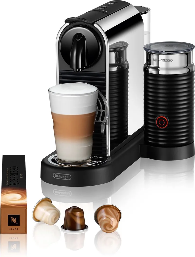 Nespresso CitiZ Platinum & Milk EN330.M - Koffiecupmachine - Met melkopschuimer by De'Longhi in Stainless Steel – product photo