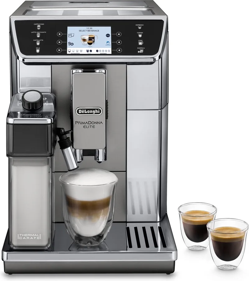 PrimaDonna ECAM650.55.MS - Volautomatische Espressomachine - Zilver/Zwart van De'Longhi in Zilver – productfoto