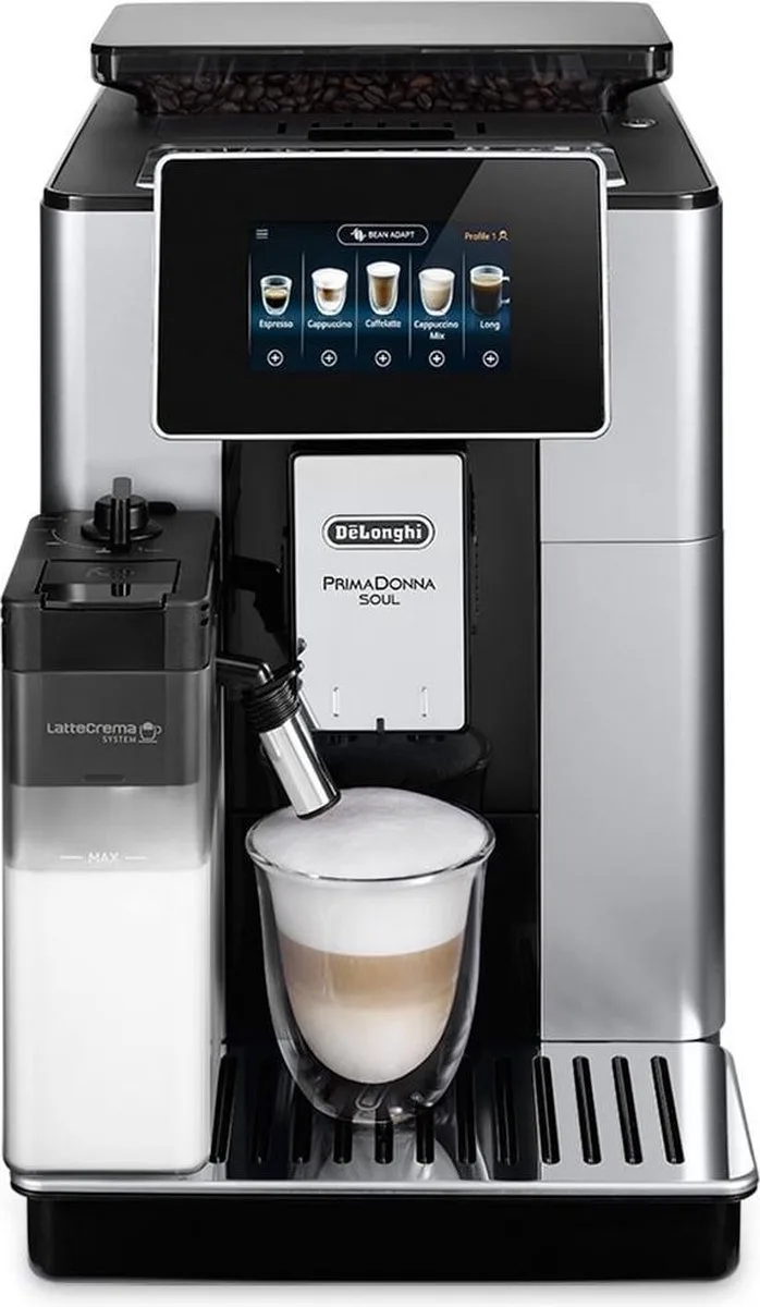 PrimaDonna Soul ECAM 610.55.SB - Volautomatische espressomachine - Zilver/Zwart by De'Longhi in Metallic – product photo