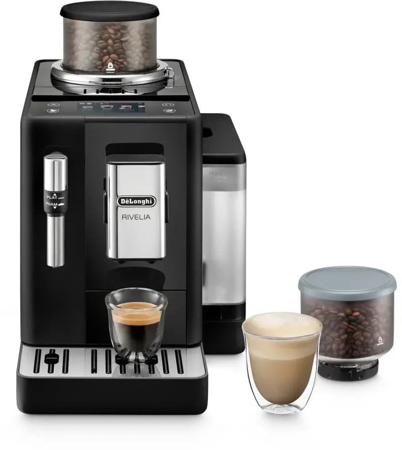 Rivelia - volautomatische espressomachine met Bean Switch System en handmatig stoompijpje - EXAM440.35.B van De'Longhi in Onyx Black – productfoto