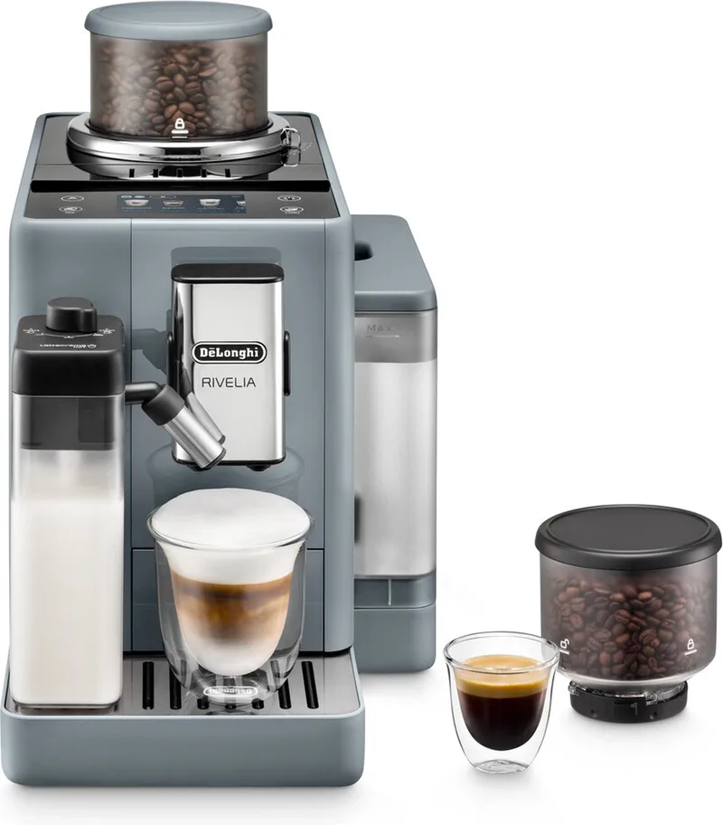 Rivelia - volautomatische espressomachine met LatteCrema Hot melkopschuimer en Bean Switch System - EXAM440.55.G van De'Longhi in Pebble Grey – productfoto