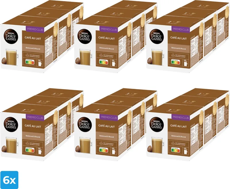 Café Au Lait (6x 48 cups) van Nescafé Dolce Gusto – productfoto