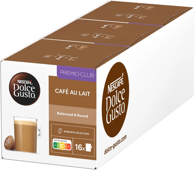 capsules Café au Lait - 48 koffiecups voor 48 koppen koffie van Nescafé Dolce Gusto – productfoto