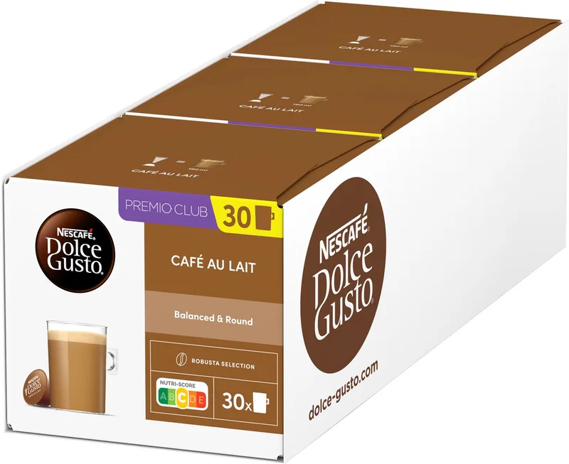 capsules Café au Lait - 90 koffiecups voor 90 koppen koffie van Nescafé Dolce Gusto – productfoto