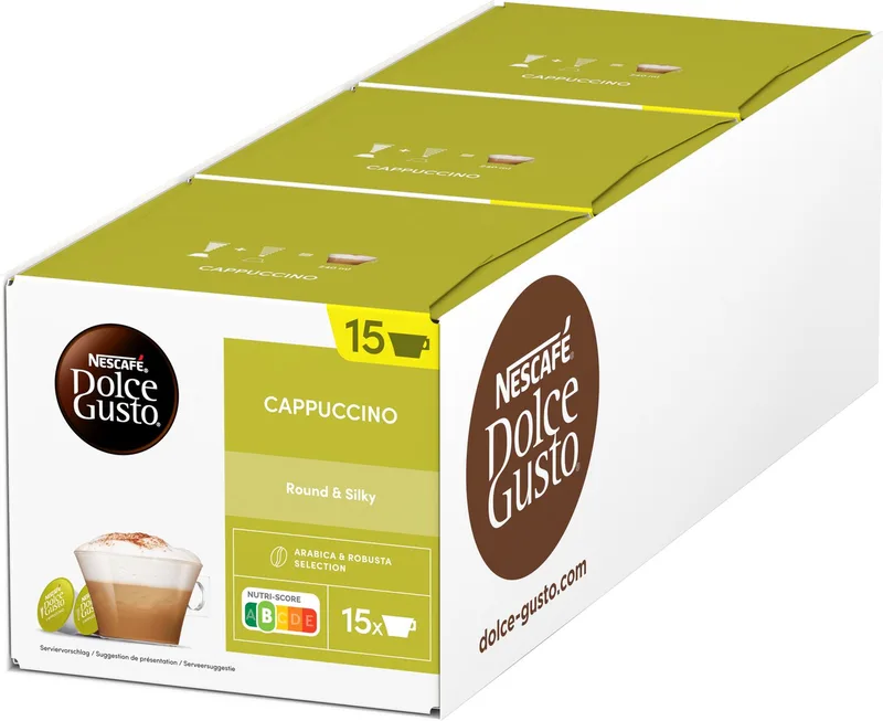 capsules Cappuccino - 90 koffiecups voor 45 koppen koffie van Nescafé Dolce Gusto – productfoto