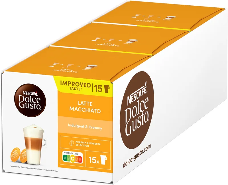 capsules Latte Macchiato - 90 koffiecups voor 45 koppen koffie från Nescafé Dolce Gusto – produktbild