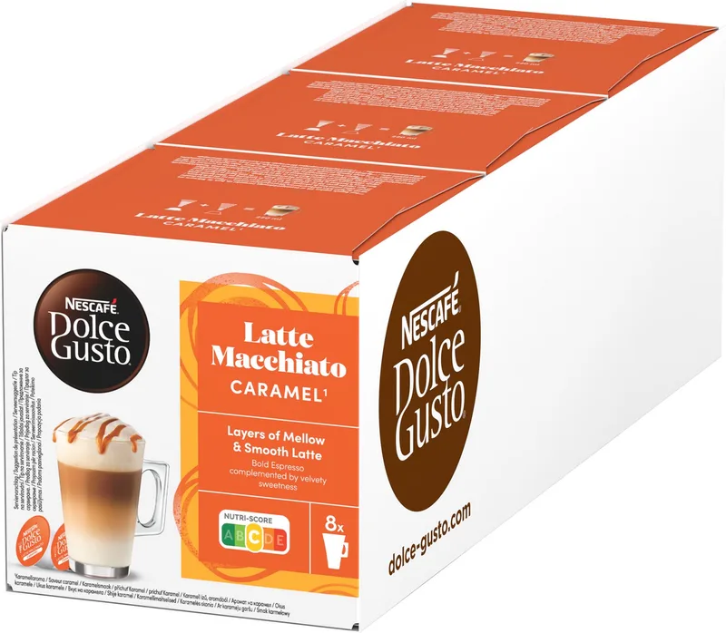 capsules Latte Macchiato Caramel - 48 koffiecups voor 24 koppen koffie från Nescafé Dolce Gusto – produktbild