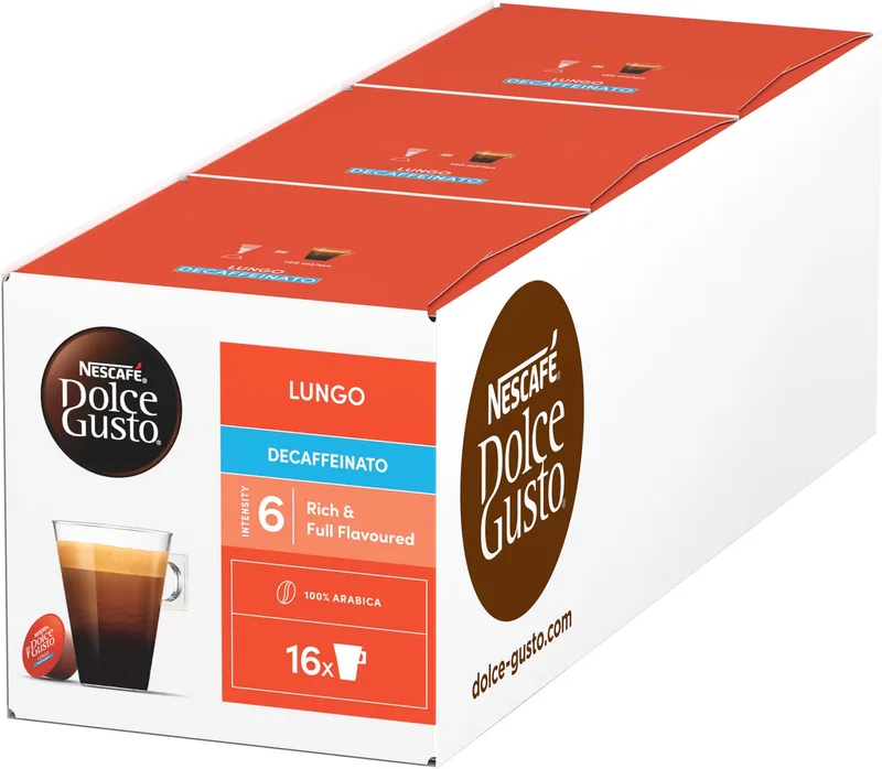 capsules Lungo Decaffeinato - 48 koffiecups voor 48 koppen koffie van Nescafé Dolce Gusto – productfoto