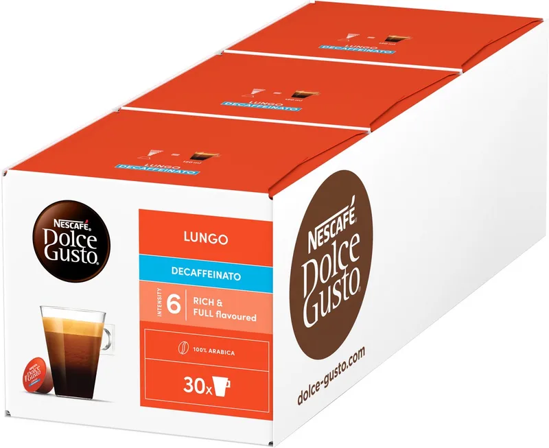 capsules Lungo Decaffeinato - 90 koffiecups voor 90 koppen koffie van Nescafé Dolce Gusto – productfoto