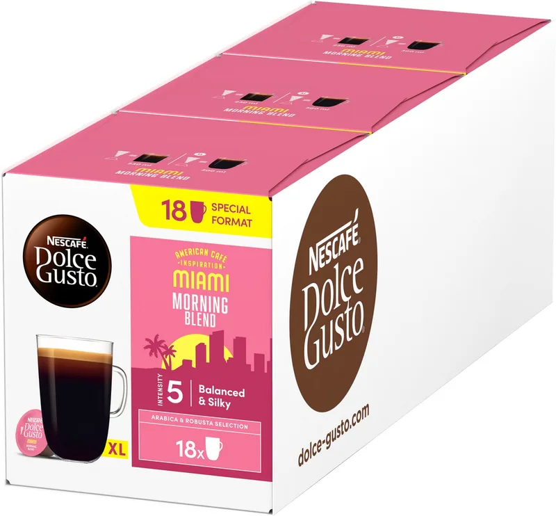 capsules Miami Morning Blend - 54 koffiecups voor 54 koppen koffie van Nescafé Dolce Gusto – productfoto