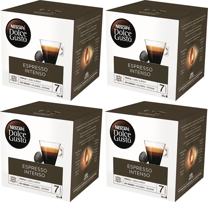 Espresso Intenso Koffiecups - Multi Pack - 4 x 16 Stuks by Nescafé Dolce Gusto – product photo