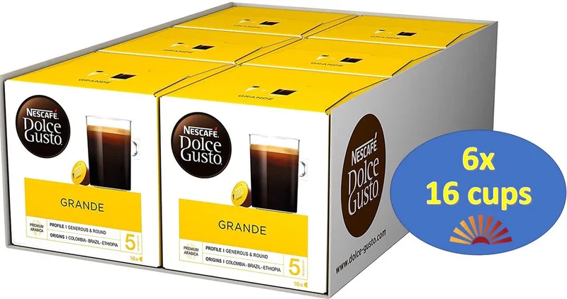 grande 6 x16 cups = 96 koffiecups van Nescafé Dolce Gusto – productfoto