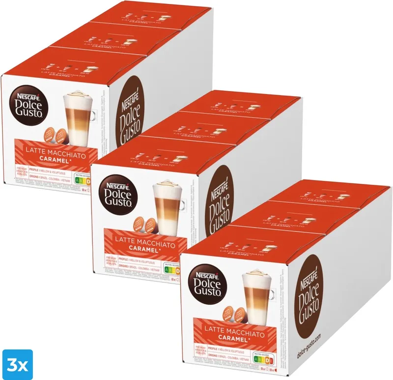 Latte Machiato Caramel (3x 48 cups) van Nescafé Dolce Gusto – productfoto