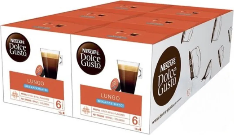 Lungo decaf capsules - 6x 16 = 96 koffiecups by Nescafé Dolce Gusto – product photo