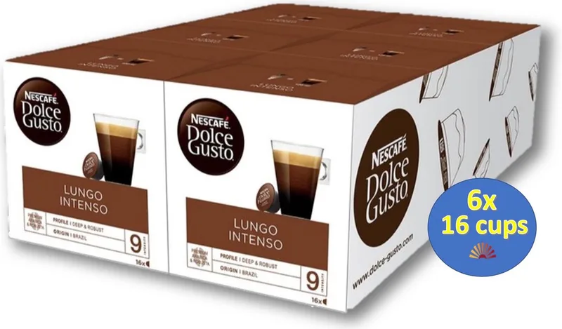 Lungo Intenso capsules - 6x 16 cups = 96 koffiecups van Nescafé Dolce Gusto – productfoto