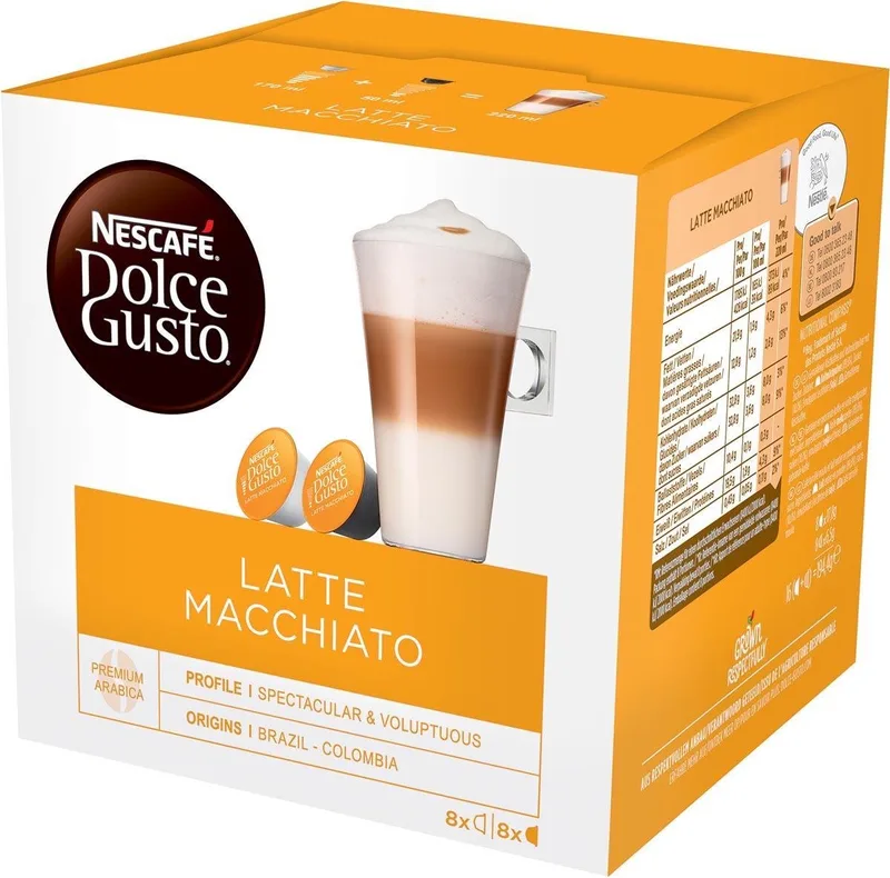 Multipack Nescafé Dolce Gusto koffiecapsules, Latte Macchiato, pak van 16 stuks van Nescafé Dolce Gusto – productfoto