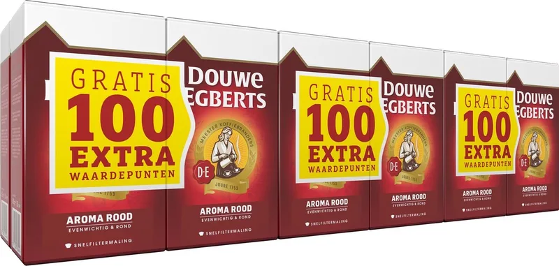 Aroma Rood Filterkoffie - Dubbelpak 6 x 1000 gram van Douwe Egberts – productfoto