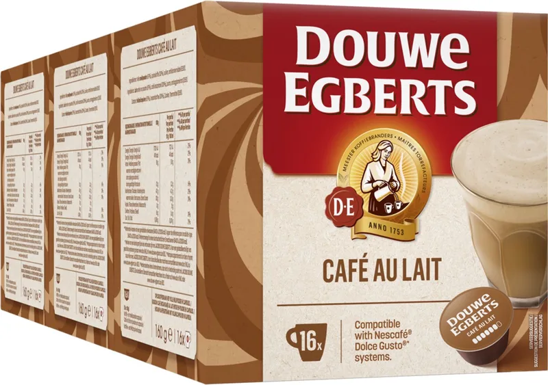 Café Au Lait Dolce Gusto Koffiecups- 3 x 16 de Douwe Egberts – photo produit