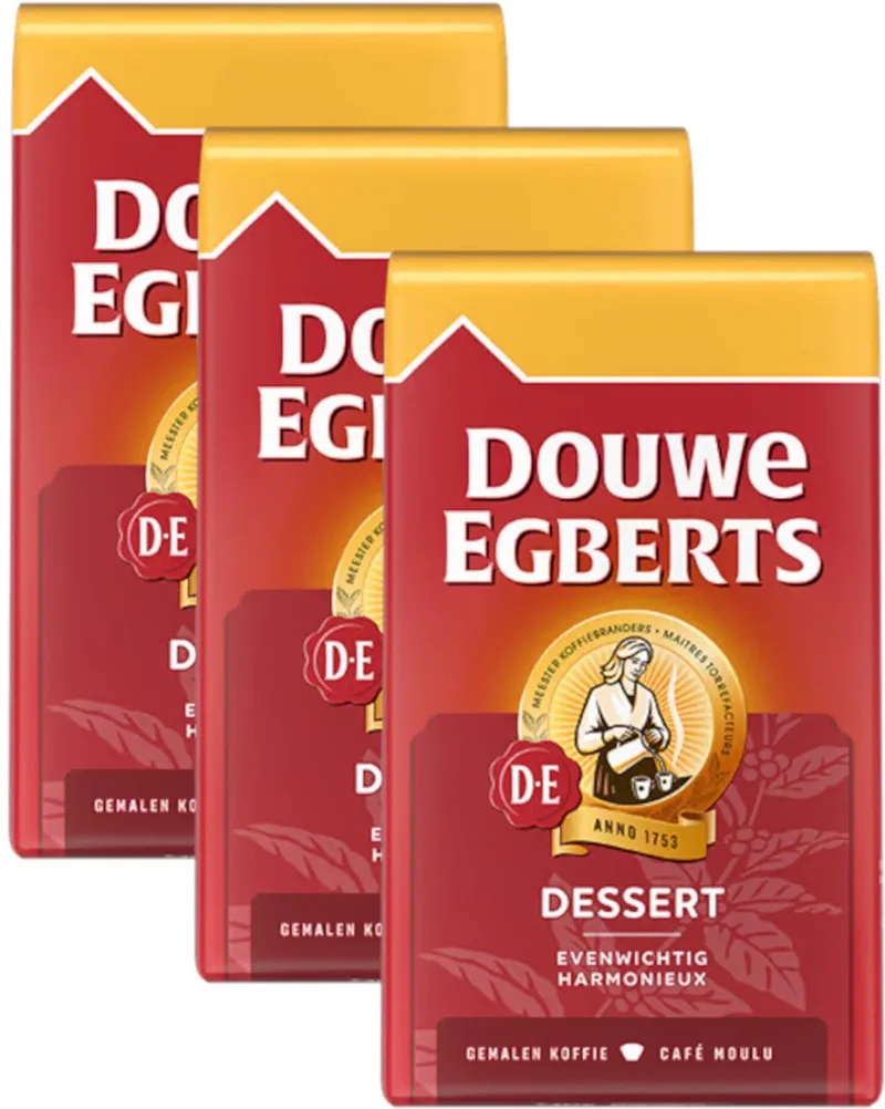 Dessert - Multipack - Gemalen Koffie - 750g (3x250g) van Douwe Egberts – productfoto