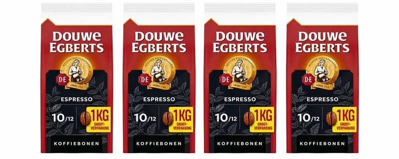 Espresso Koffiebonen - Extra grote verpakking 4 x 1000 gram de Douwe Egberts – photo produit