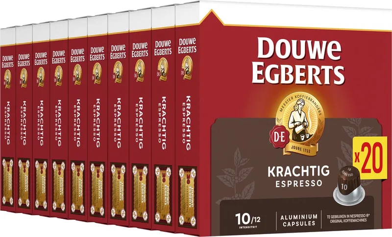 Espresso Krachtig Koffiecups - Intensiteit 10/12 - 10 x 20 capsules van Douwe Egberts – productfoto