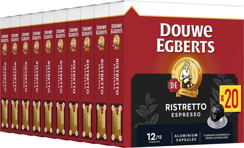 Espresso Ristretto - Intensiteit 12/12 - 10 x 20 capsules de Douwe Egberts – photo produit