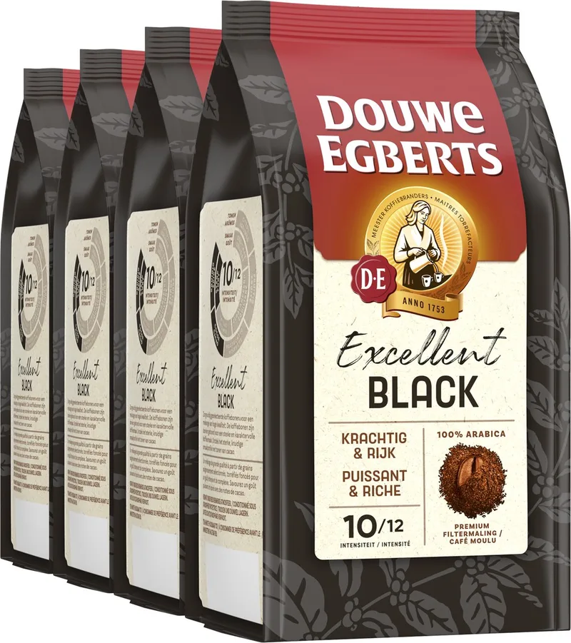 Excellent Black Filterkoffie - 4 x 250 gram van Douwe Egberts – productfoto