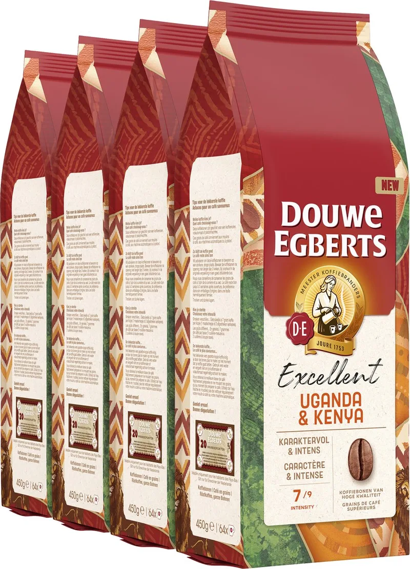 Excellent Uganda & Kenya Koffiebonen 4 x 450 gram von Douwe Egberts – Produktfoto