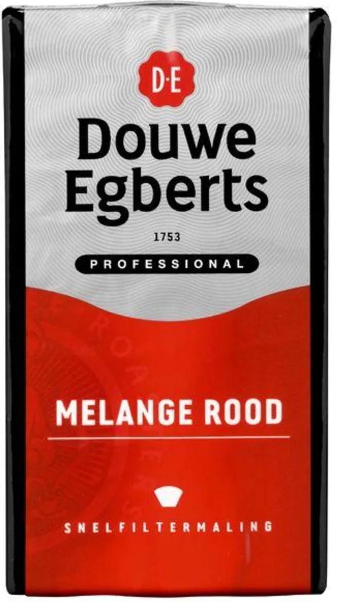 Koffie Douwe Egberts snelfiltermaling Melange Rood 500gr | 6 stuks van Douwe Egberts – productfoto