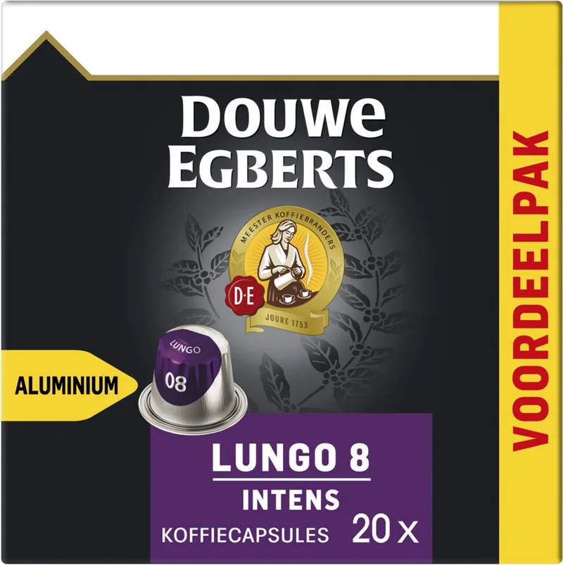 Koffie Koffiecups Lungo Intens UTZ 20 stuks de Douwe Egberts – photo produit