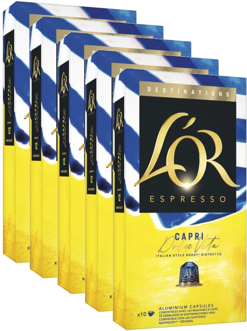 L'Or Espresso Capri Dolce Vita - Multipack - 50 (5x10) Koffiecups Compatibel met Nespresso Coffee Machine de Douwe Egberts – photo produit