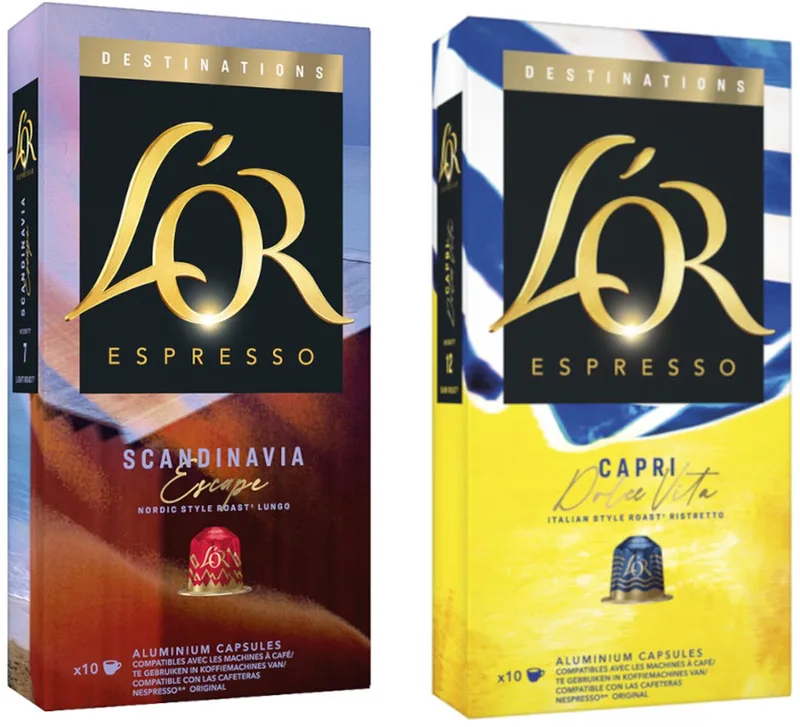 L'Or Espresso Capri Dolce Vita Scandinavia - Mixverpakking - 20 (2x10) Koffiecups Compatibel met Nespresso Coffee Machine de Douwe Egberts – photo produit