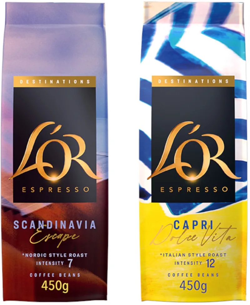 L'Or Espresso Capri en Scandinavia - Mixverpakking - 900g (2x450g) Koffiebonen de Douwe Egberts – photo produit