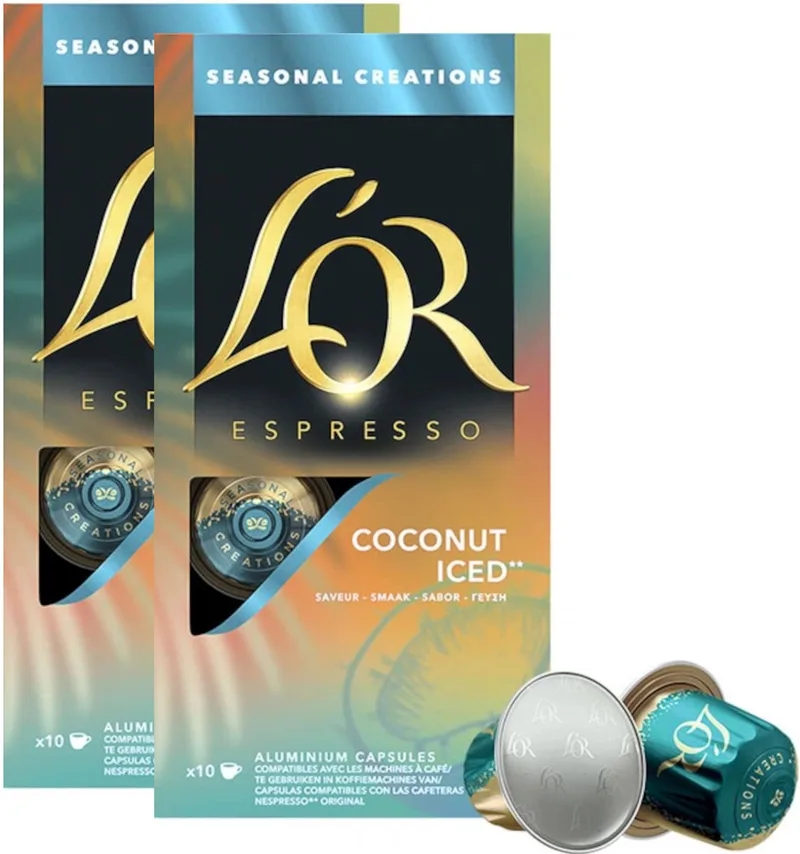 L'OR Espresso Coconut Iced - 20 (2x10) Koffiecups Compatibel met Nespresso Coffee Machine de Douwe Egberts – photo produit
