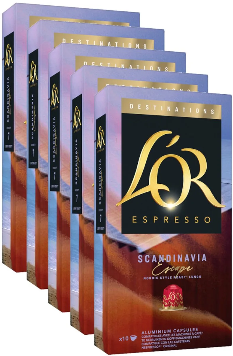 L'Or Espresso Scandinavia - Multipack - 50 (5x10) Koffiecups Compatibel met Nespresso Coffee Machine de Douwe Egberts – photo produit