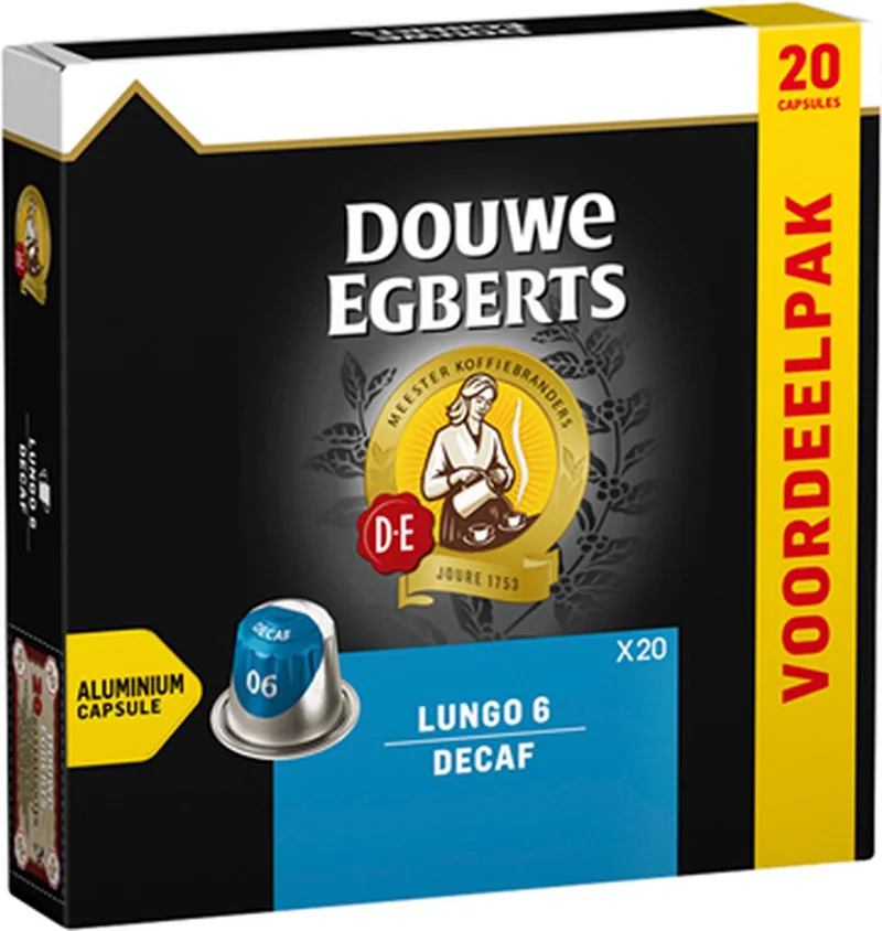 Lungo Decaf Koffiecups Voordeelpak 20 Stuks de Douwe Egberts – photo produit