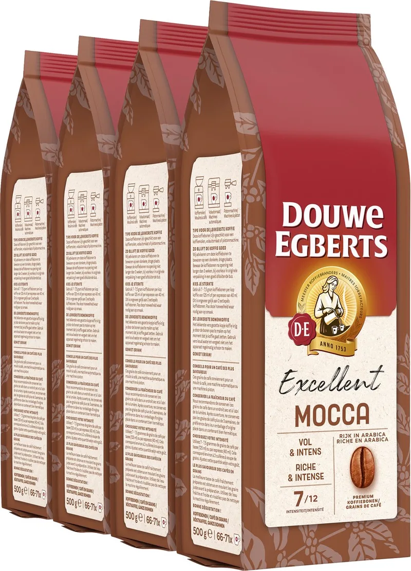 Mocca Koffiebonen - 4 x 500 gram van Douwe Egberts – productfoto