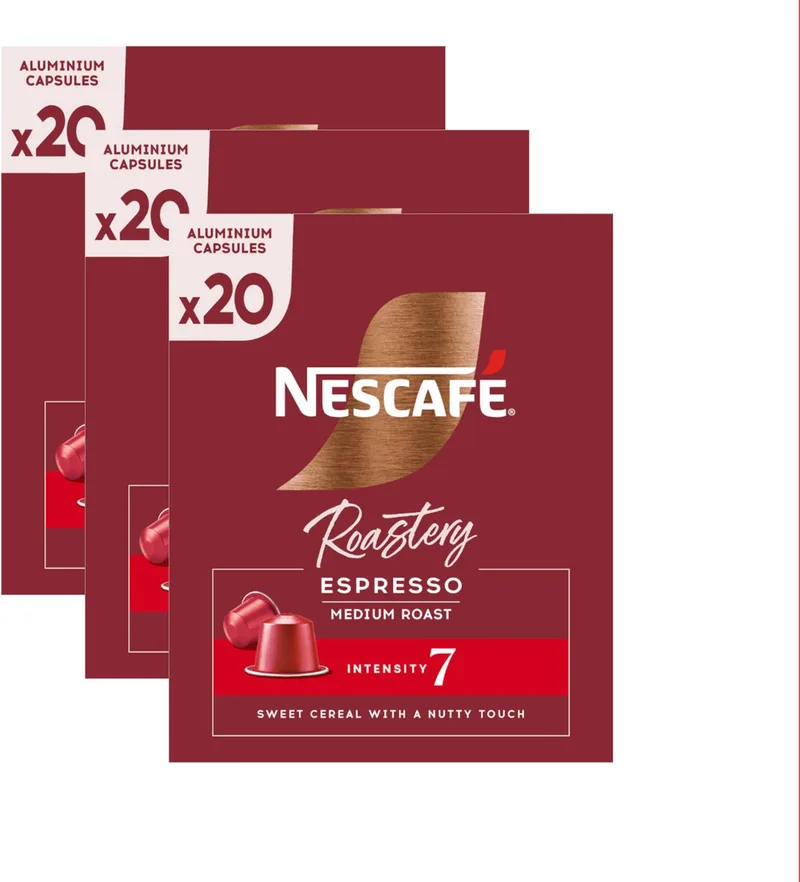 Nescafe Roastery Espresso Medium Roast - 60 (3x20) Koffiecups Compatibel Met Nespresso Coffee Machine de Douwe Egberts – photo produit