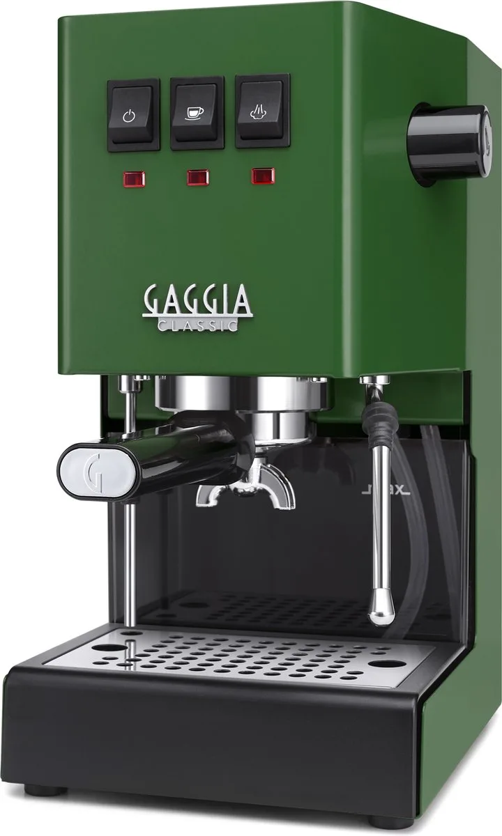 New Classic E24 Espressomachine - 58 mm Professionele Filterdrager - Messing Boiler - Professionele Stoompijp - Jungle Green van Gaggia in Groen – productfoto